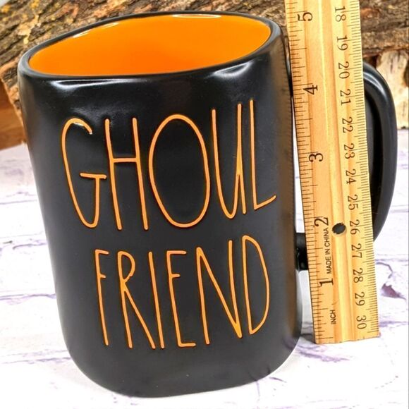 Rae Dunn GHOUL FRIEND Halloween Black/Orange Ceramic Mug - Picture 5 of 6